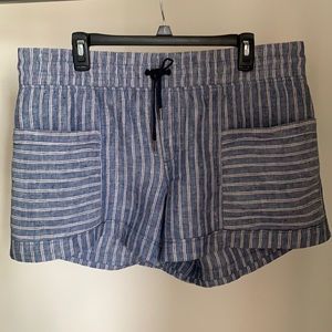 Athleta Striped Cabo Linen Short Sz 16